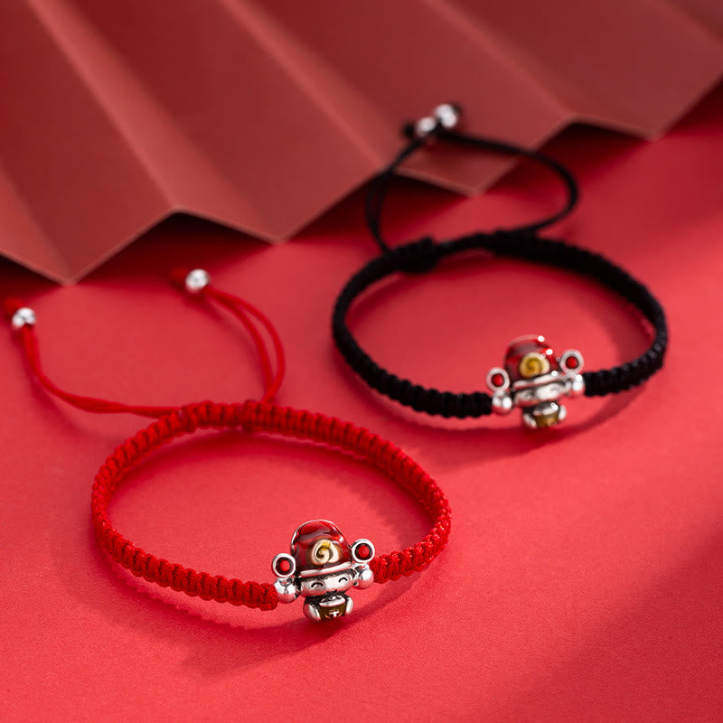 Buddha Stones God of Wealth Handmade Thread Luck Strength Braid Bracelet Bracelet BS main