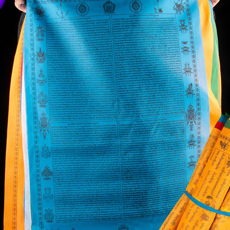 Buddha Stones Tibetan 5 Colors Windhorse Happiness Auspicious Outdoor Prayer Flag TIBETAN PRAYER FLAGS buddhastoneshop 12m
