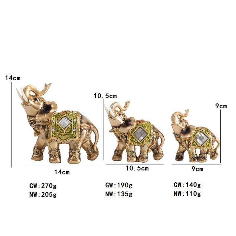 Buddha Stones Lucky Feng Shui Green Elephant Statue Sculpture Wealth Figurine Gift Home Decoration Decorations BS 9