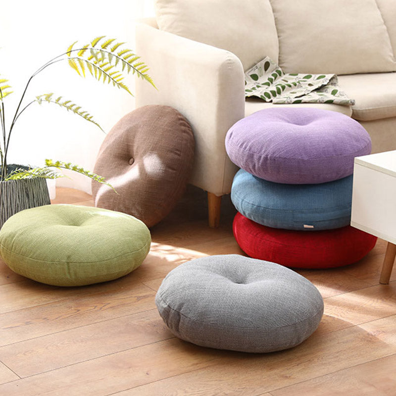 Buddha Stones Lotus Simple Pattern Linen Meditation Seat Cushion Home Living Room Decoration Decorations buddhastoneshop 1