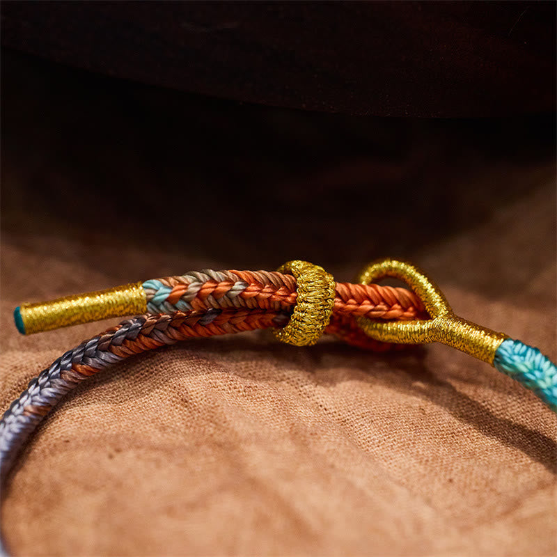 Buddha Stones Colorful Rope Eight Thread Peace Knot Luck Handmade Bracelet - image 3