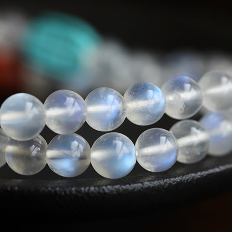 Buddha Stones 108 Mala Beads Moonstone Amber Lotus Turquoise Crystal Healing Bracelet Bracelet Mala BS 6