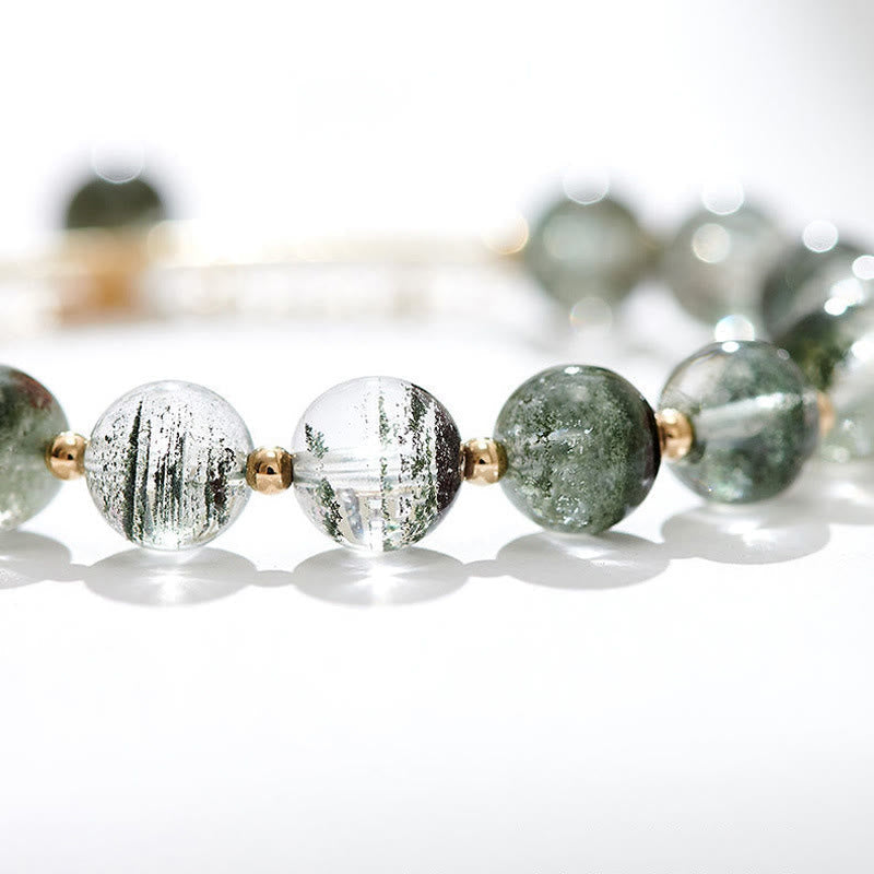 Buddha Stones Green Phantom Crystal Confidence Charm Bracelet Bracelet BS 16