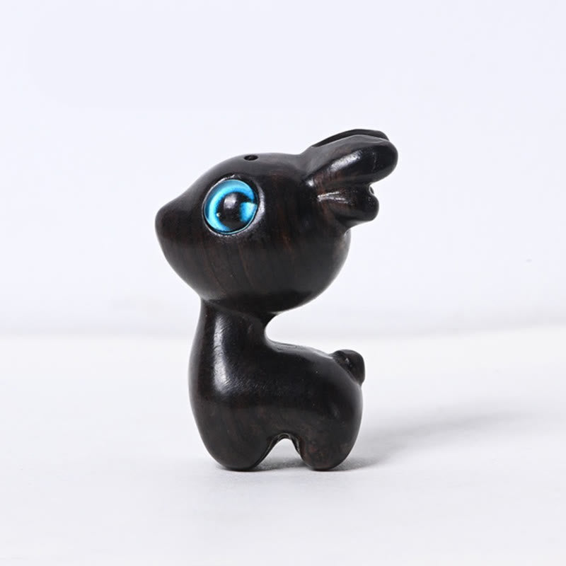 Foviel Small Leaf Red Sandalwood Ebony Wood Sandalwood Green Sandalwood Lucky Mini Deer Protection Decoration