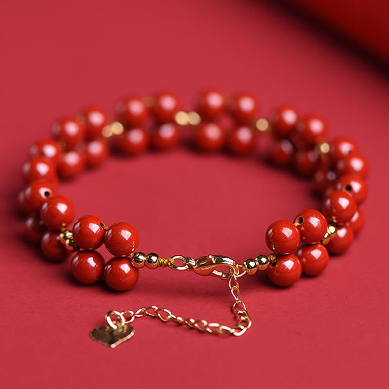 Buddha Stones Natural Cinnabar Beaded Blessing Bracelet Bracelet BS 8