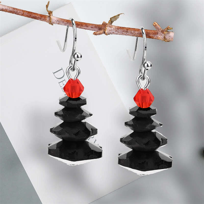 Buddha Stones Various Crystals Christmas Tree Amethyst Peace Healing Drop Earrings Earrings BS 12