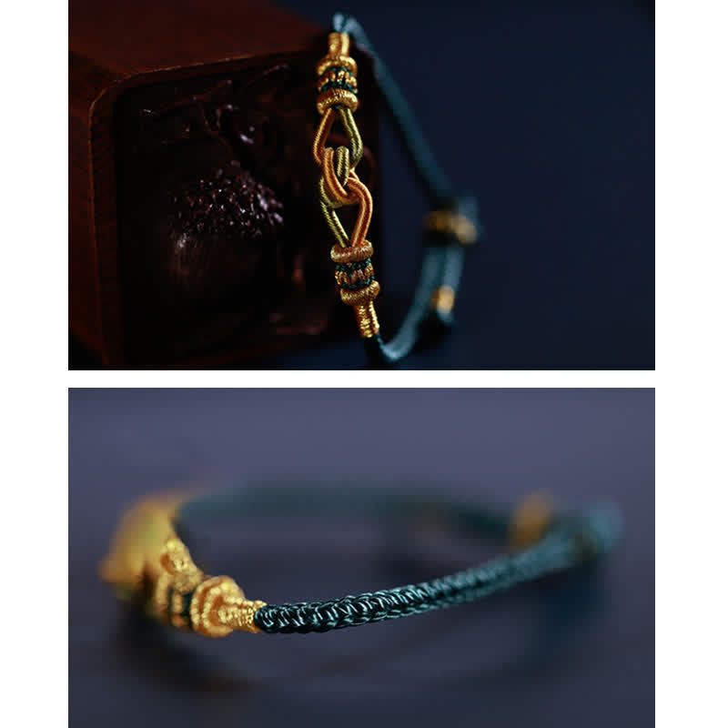 Buddha Stones Handmade Knotting Faith Strength Braid String Bracelet Bracelet BS 11