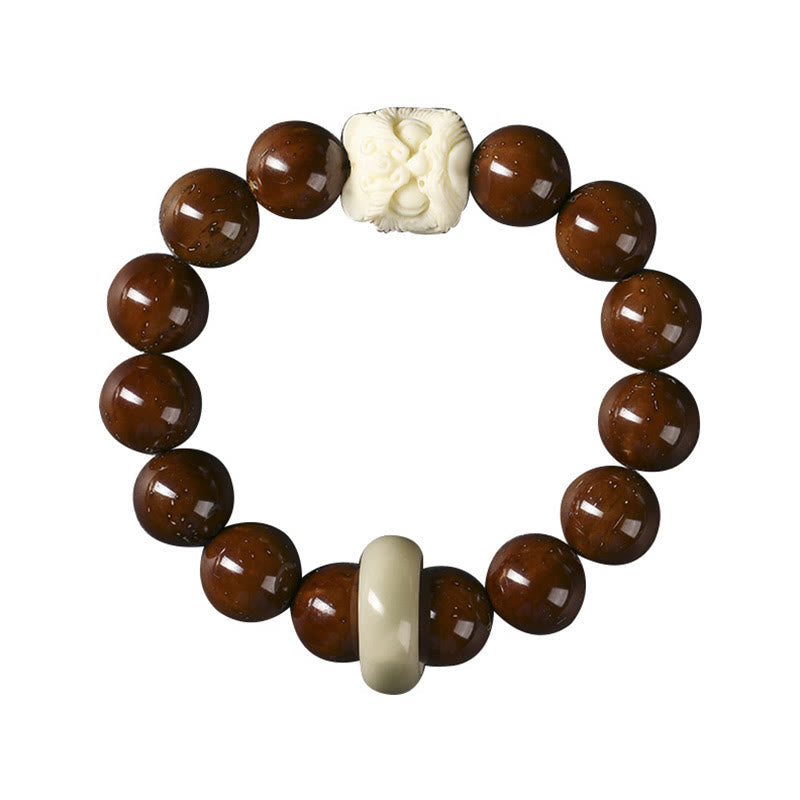 Buddha Stones Purple Bodhi Seed Dancing Lion Wisdom Bracelet Bracelet BS 8