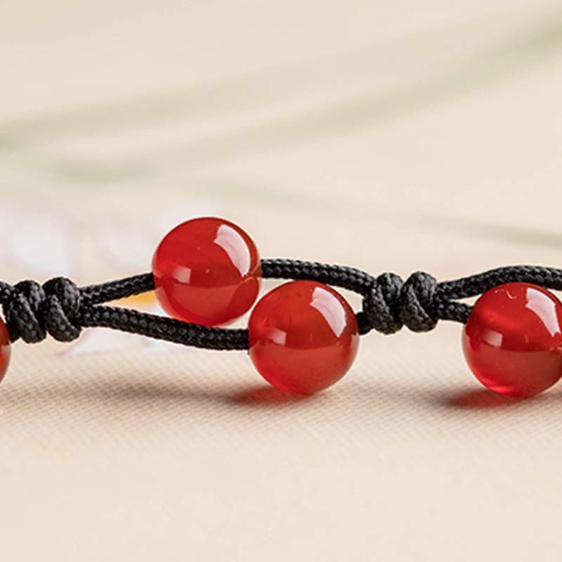 Bracelet calme Foviel en agate rouge, agate mousse et cinabre