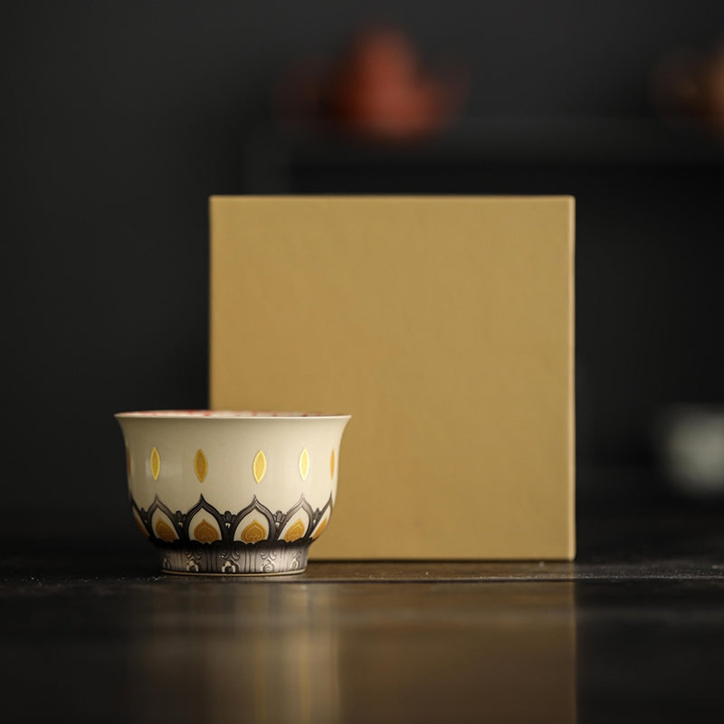 Buddha Stones Dunhuang Color Thousand Buddhas Teacup Kung Fu Tea Cup 100ml Cup BS 10