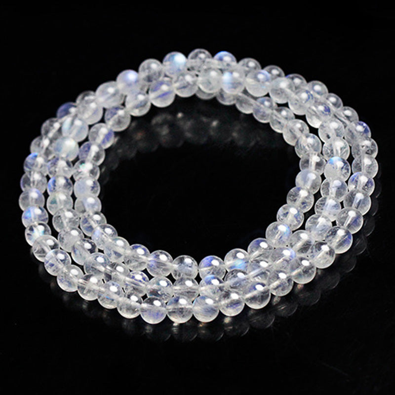 Buddha Stones Moonstone Healing Positive Bracelet Bracelet Mala BS 5