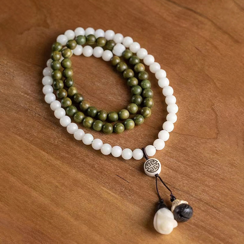 Buddha Stones Natural Green Sandalwood Bodhi Seed Soothing Bracelet Bracelet BS 2