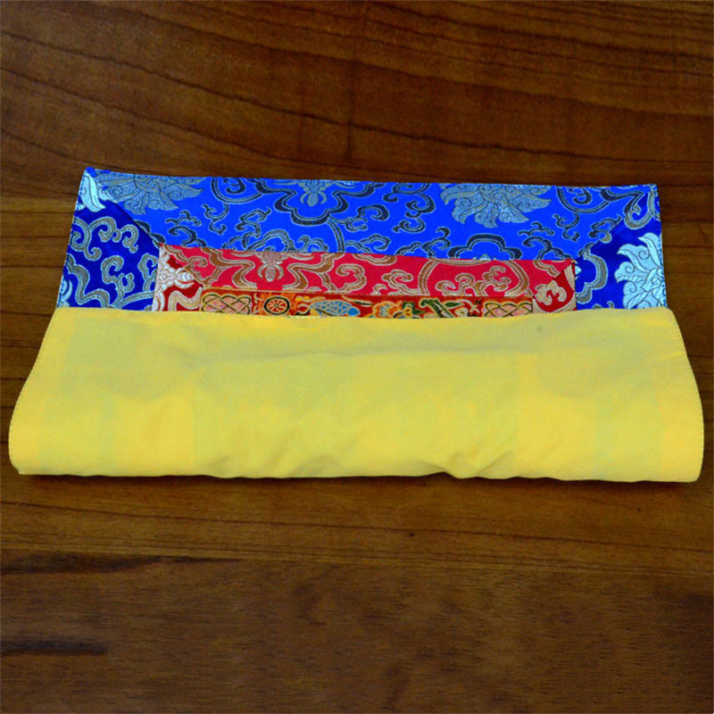 Buddha Stones Prayer Altar Mat Meditation Strength Endless Knot Vajra Man-Bcu Kalachakra Auspicious Symbols Prayer Altar BS 6