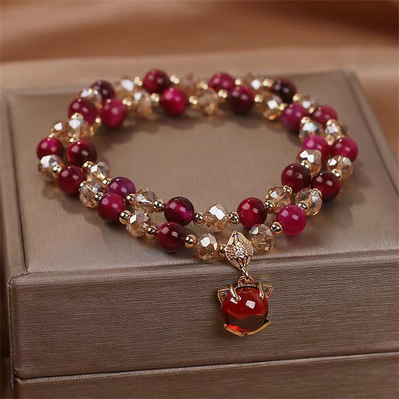 Buddha Stones Red Tiger Eye Fox Protection Double Wrap Bracelet Bracelet BS Red Tiger Eye(Protection♥Balance)