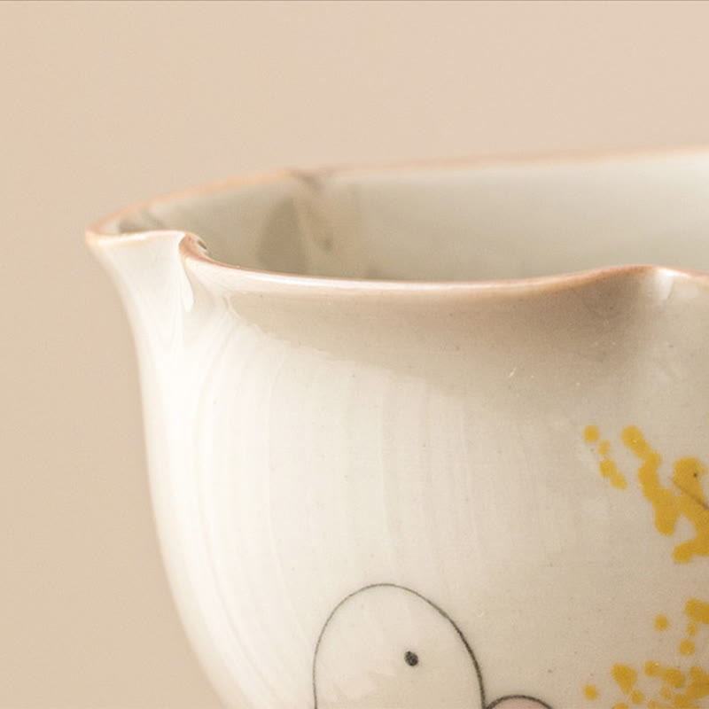 Buddha Stones Hand Painted Small Osmanthus Rabbit Ceramic Teacup Kung Fu Tea Cup 40ml Cup BS 5