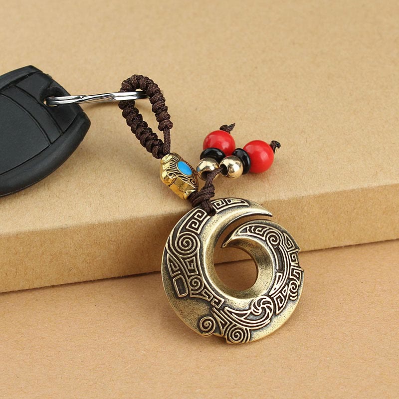 Buddha Stones Good Luck Fortune Copper Wealth Key Chain Key Chain BS 2