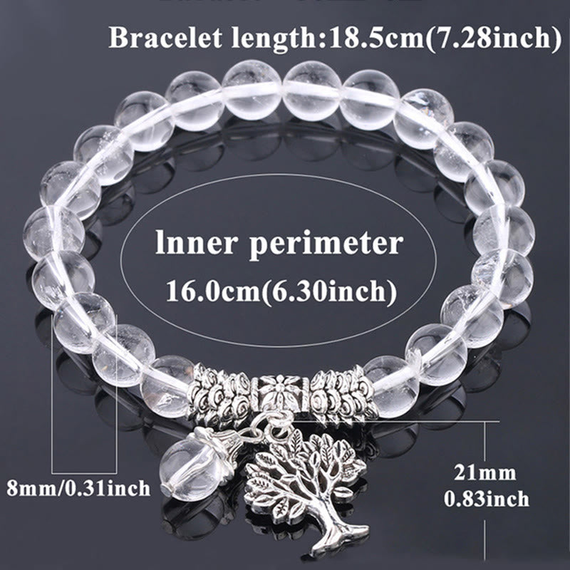 Buddha Stones Natural Gemstone Tree of Life Lucky Charm Stretch Bracelet Bracelet BS 33