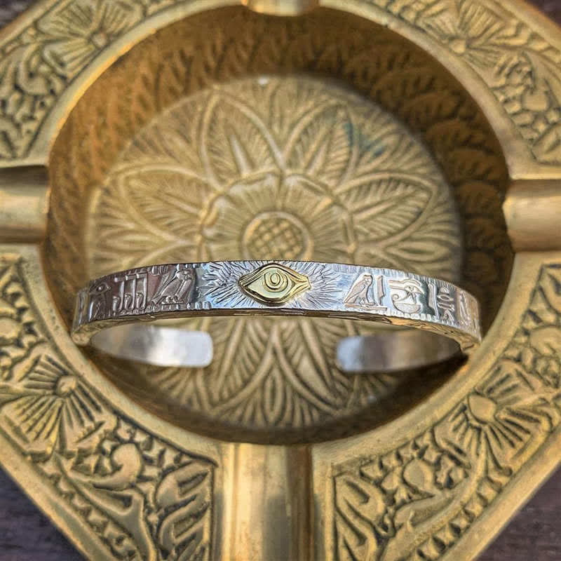 Buddha Stones Eye Of Horus Protection Copper Cuff Bracelet Bangle Bracelet Bangle BS Eye of Horus(Healing♥Protection)