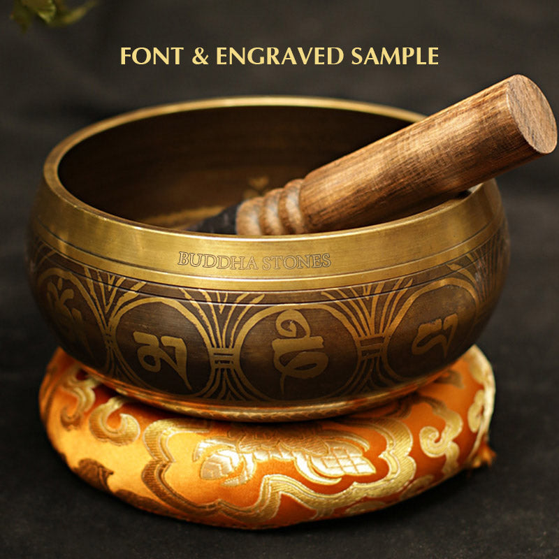 Buddha Stones Tibetan Meditation Sound Bowl Handcrafted for Healing and Mindfulness Support Protection Singing Bowl Set Singing Bowl BS 14