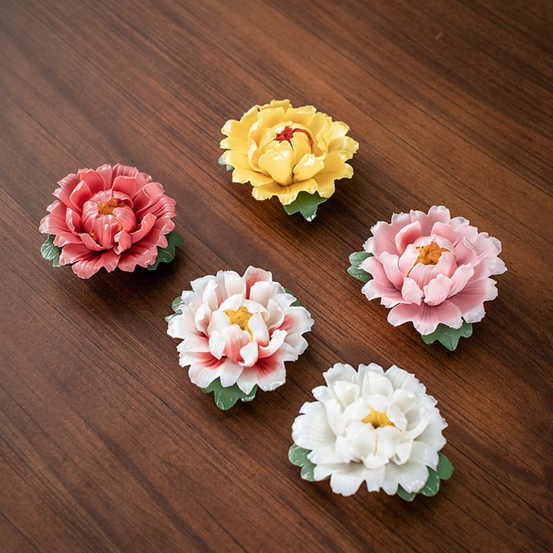 Buddha Stones Tibetan Lotus Blessing Ceramic Stick Incense Burner Decoration Incense Burner BS 2