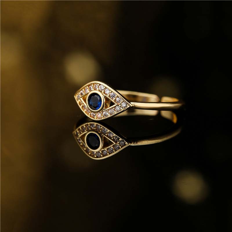 Buddha Stones Evil Eye Protection Blessing Copper Ring Rings BS 2