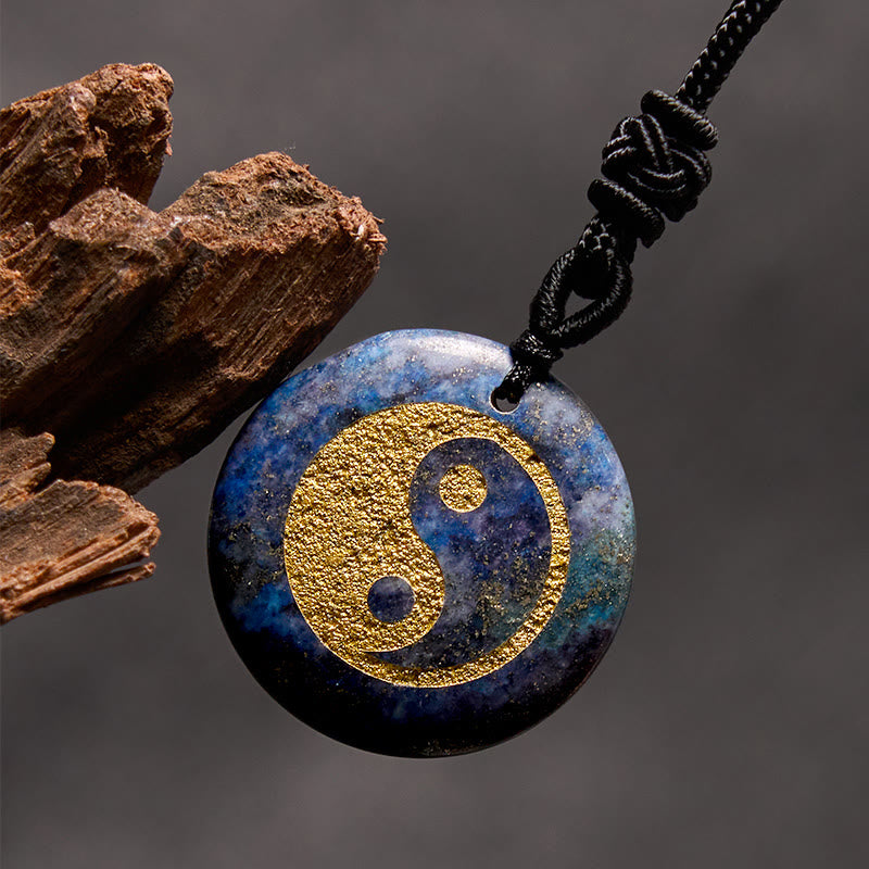 Buddha Stones Various Crystal Amethyst Tiger Eye Green Aventurine Yin Yang Spiritual Necklace Pendant Necklaces & Pendants BS Lazurite