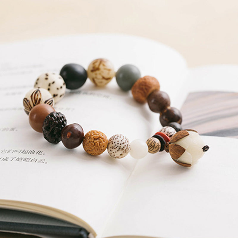 Buddha Stones Bodhi Seed Lotus Wisdom Peace Wrist Mala Bracelet Bracelet BS 8