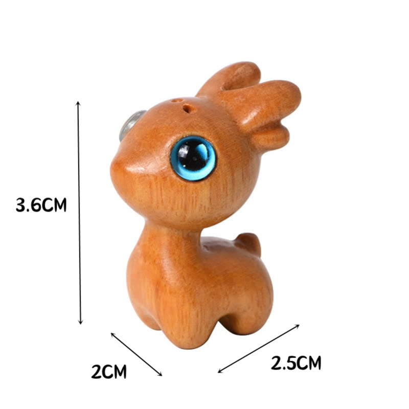 Foviel Small Leaf Red Sandalwood Ebony Wood Sandalwood Green Sandalwood Lucky Mini Deer Protection Decoration