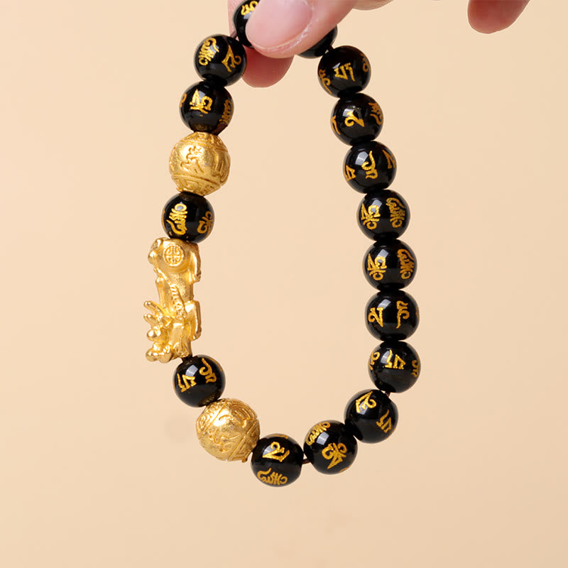 Foviel FengShui PiXiu Obsidian Wealth Bracelet