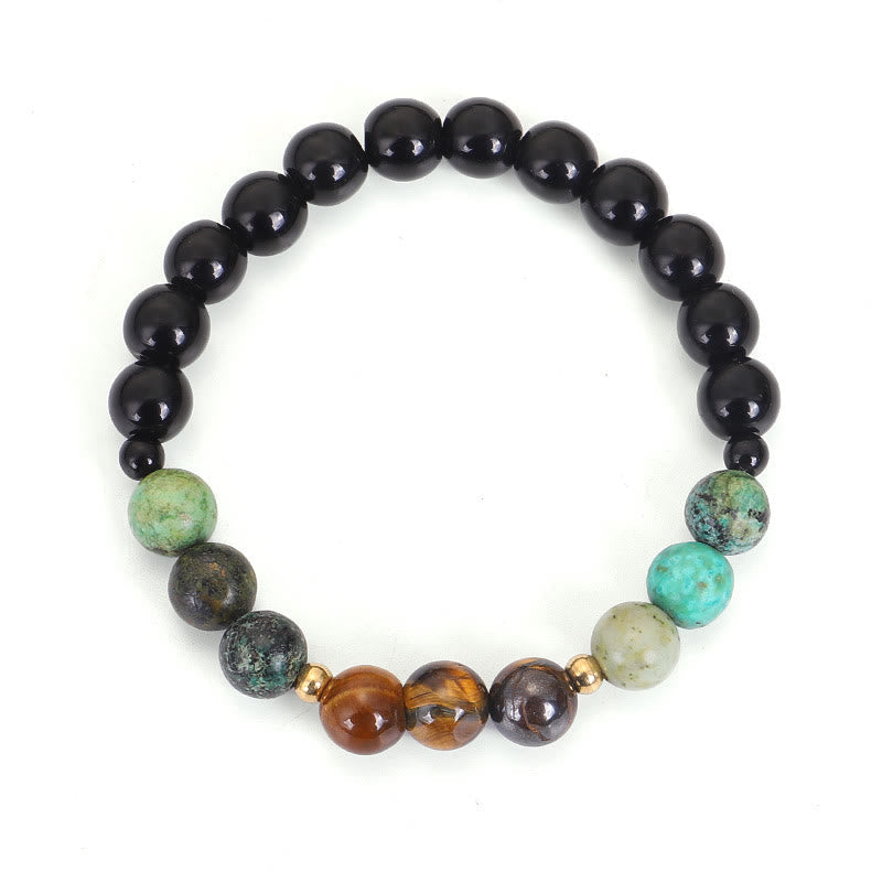 Buddha Stones 108 Mala Beads Natural Stone Tiger Eye Turquoise Protection Strength Bracelet Necklace Bracelet Necklaces & Pendants BS 3