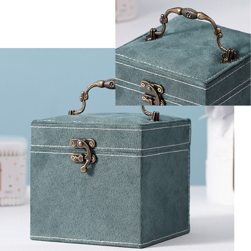 Buddha Stones Jewelry Box Organizer Three-Layer Jewelry Storage Box Flannel Gift Box Jewelry Box BS 10