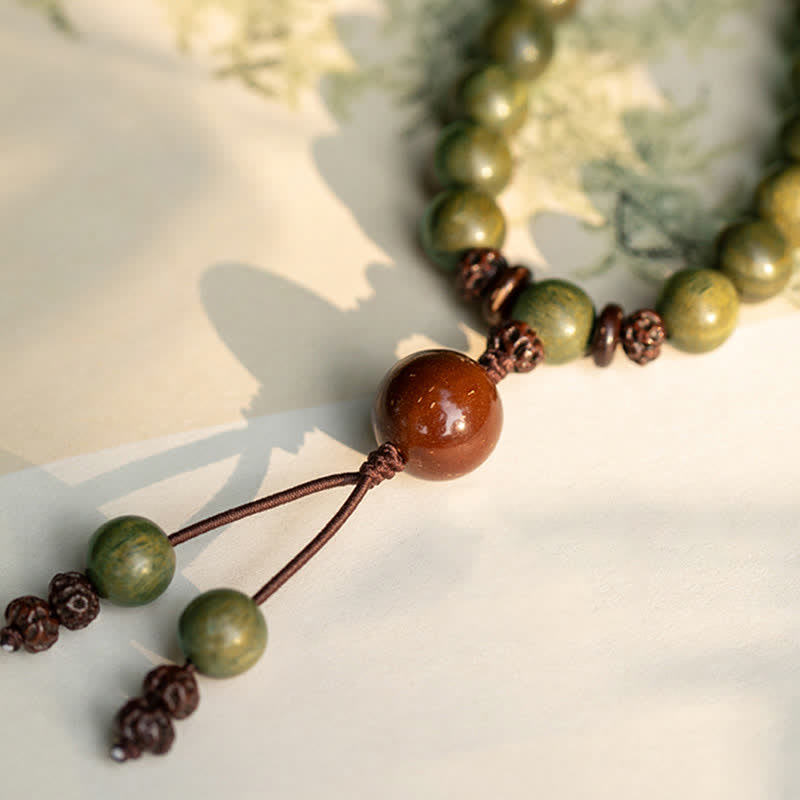 Buddha Stones Green Sandalwood Positive Peace Bracelet Bracelet BS 11