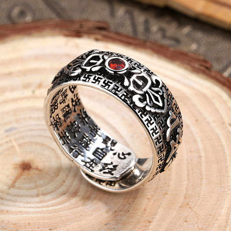 Buddha Stones Tibetan Ruby Copper Wealth Ring Rings BS 2