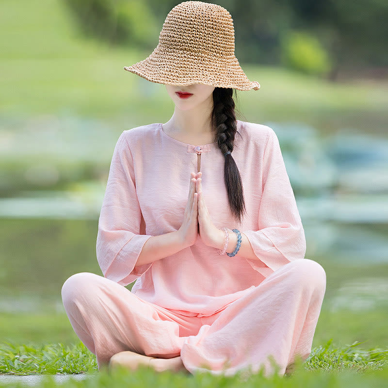 Tai Chi Meditation Gebet Zen Spirituelle Morgen Praxis Kleidung Damen Set