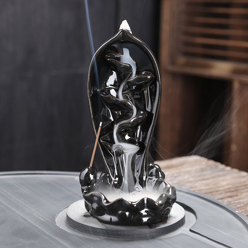 Buddha Stones Waterfall Incense Burner Backflow Incense Holder Incense Burner BS 2