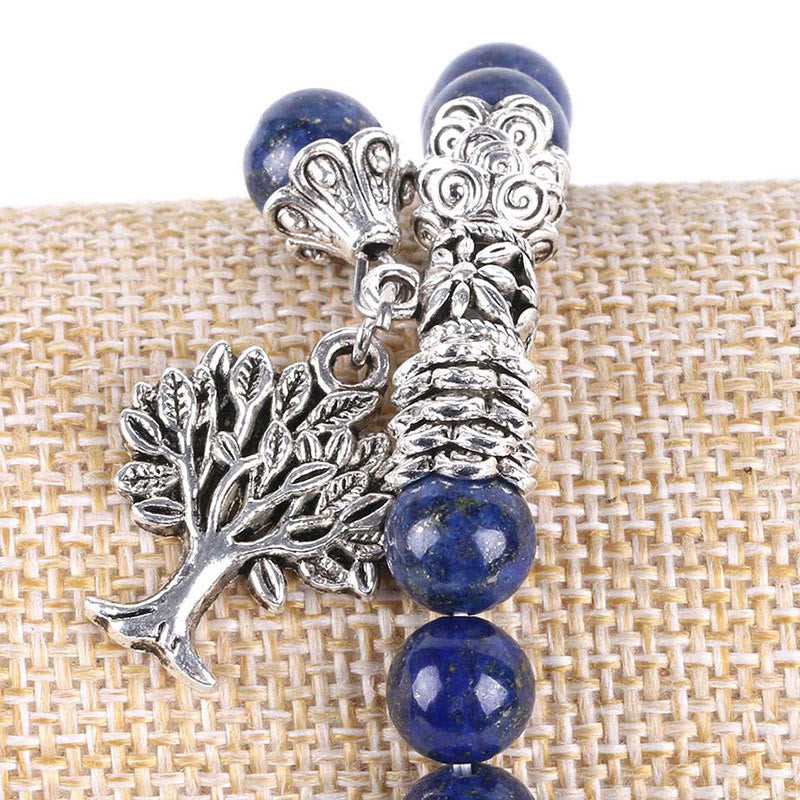 Buddha Stones Natural Gemstone Tree of Life Lucky Charm Stretch Bracelet Bracelet BS 48