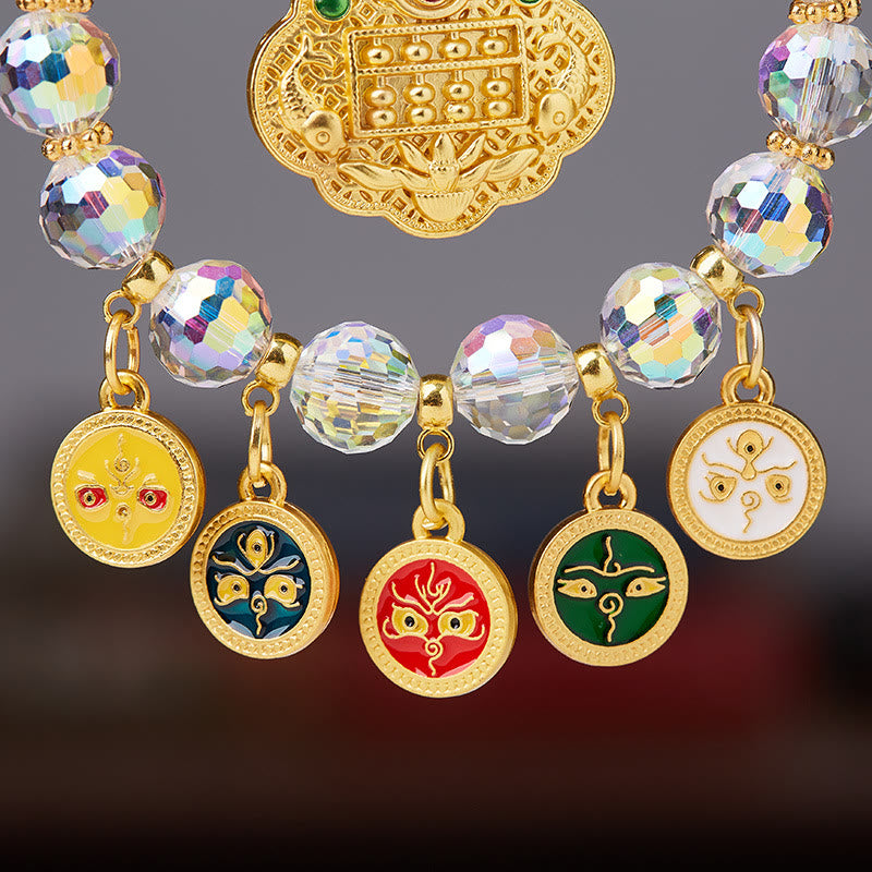Buddha Stones Lucky Koi Fish Five God Of Wealth Prosperity Hanging Decoration Hanging Decoration BS 2
