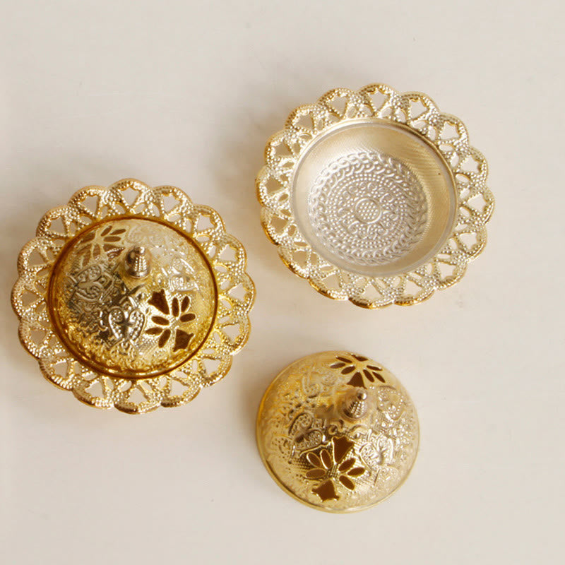 Buddha Stones Tibetan Gold Mini Meditation Incense Burner Incense Burner BS 1