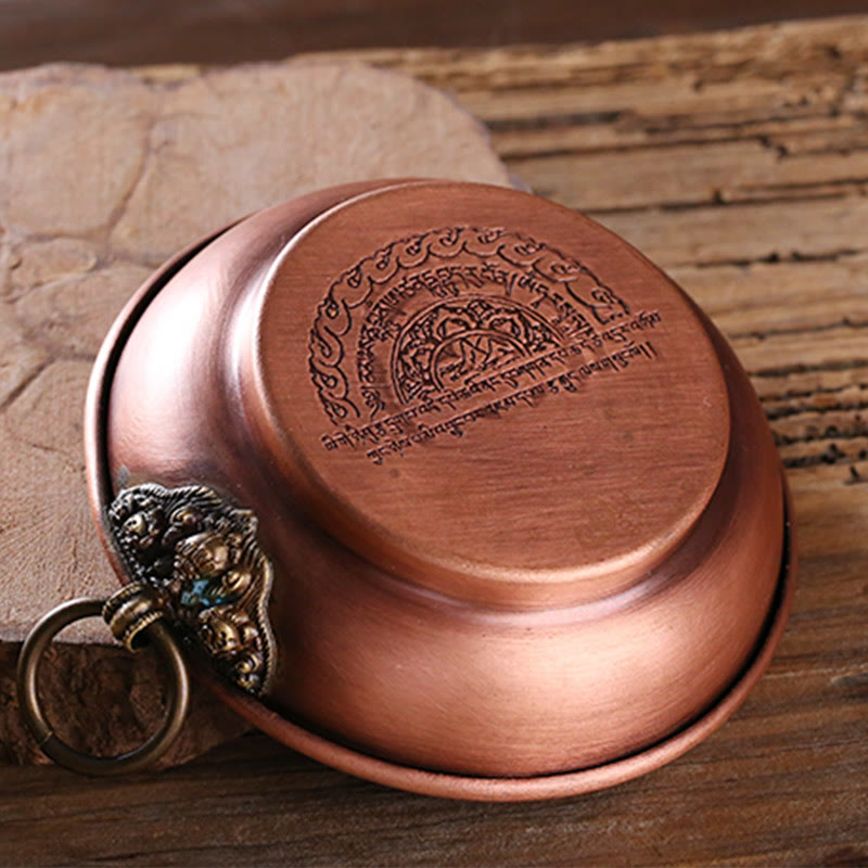 Buddha Stones Small Copper Prayer Altar Portable Burning Holder Incense Sage Smudging Rituals Use Items Prayer Altar BS 4