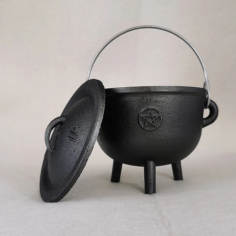 Buddha Stones Cast Iron Cauldron Prayer Altar Burning Holder Incense Sage Smudging Rituals Use Items Prayer Altar BS 7