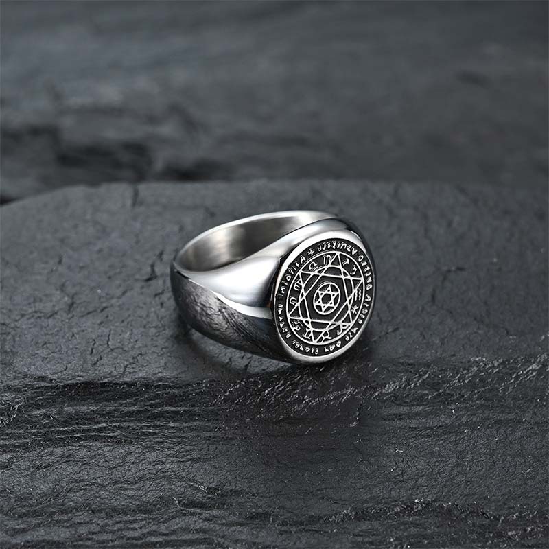 Buddha Stones 12 Constellations of the Zodiac Star of David Protection Ring Rings BS 6