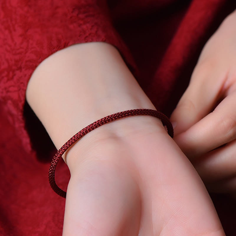 Buddha Stones Simple Design Handmade Luck Braid String Cuff Bracelet Bracelet BS 10
