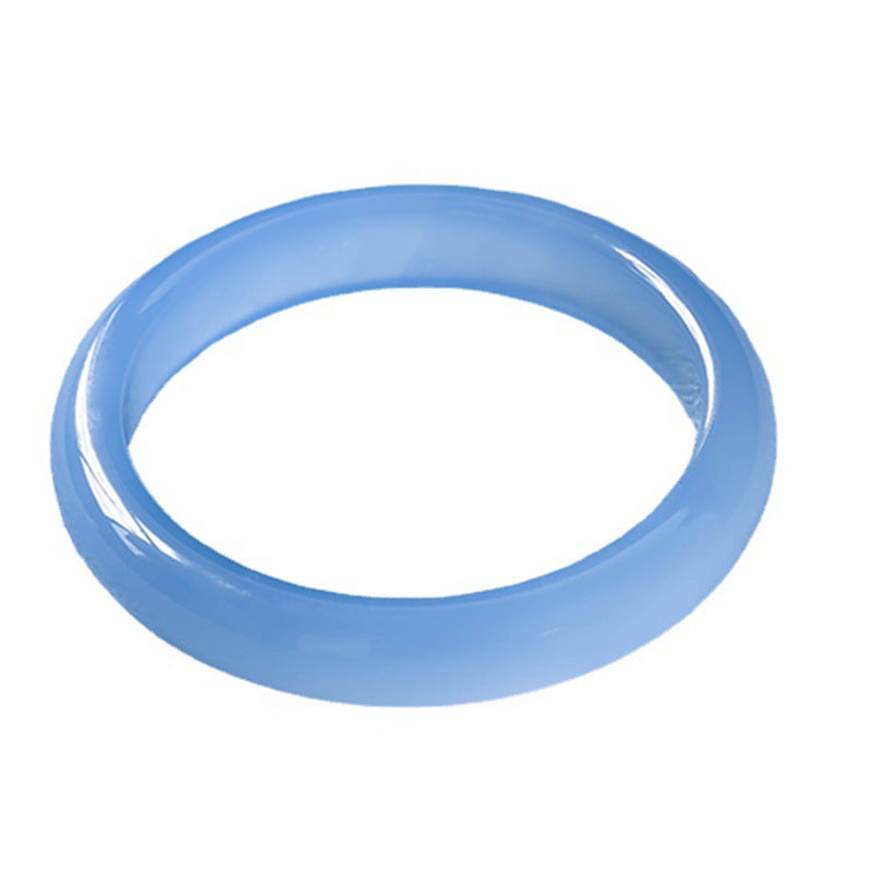 Buddha Stones Blue Chalcedony Emotional Balance Bracelet Bangle Bracelet Bangle BS 5