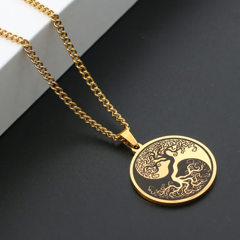 Buddha Stones The Tree of Life Titanium Steel Connection Necklace Pendant Necklaces & Pendants BS 7
