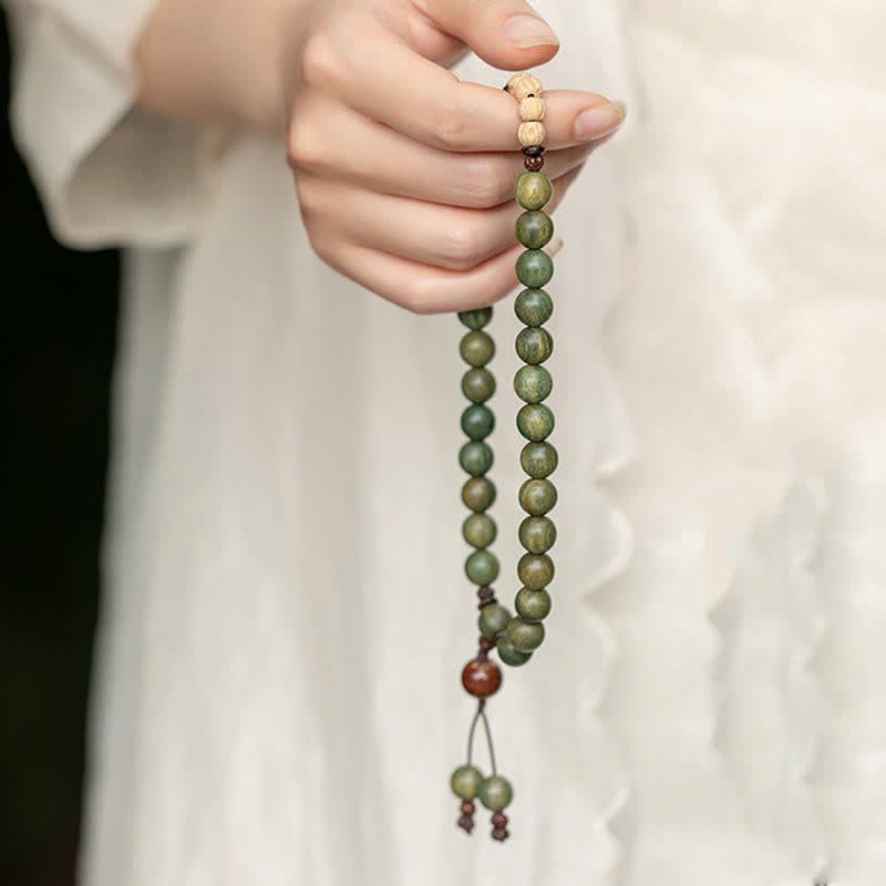 Buddha Stones Green Sandalwood Positive Peace Bracelet Bracelet BS 10