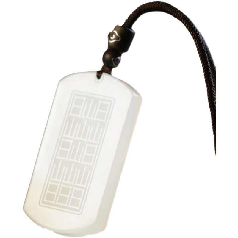 Buddha Stones White Jade PiXiu Yin Yang Luck Protection Necklace Pendant Necklaces & Pendants BS 11