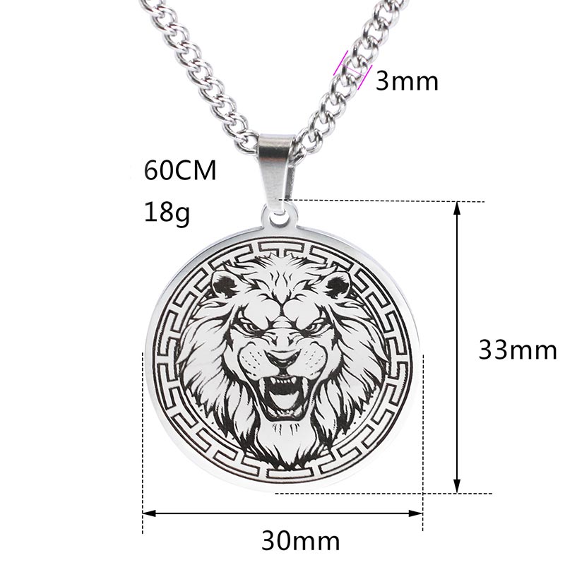 Buddha Stones Animal Titanium Steel Chain Necklace Protection Pendant Necklaces & Pendants BS 7