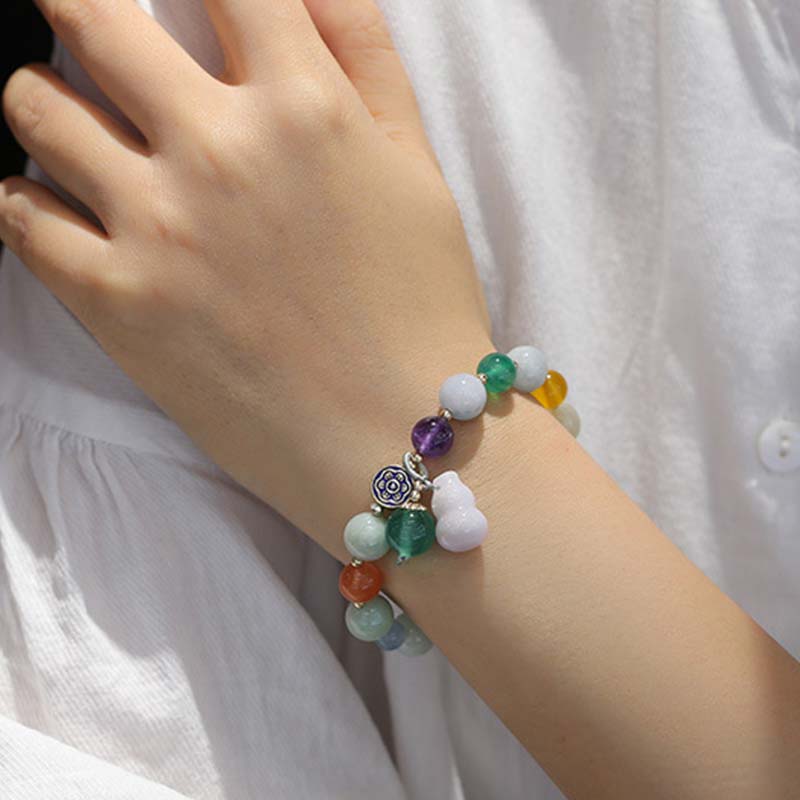 Buddha Stones Lucky Bracelet Gourd Jade Bracelet Bracelet BS 7