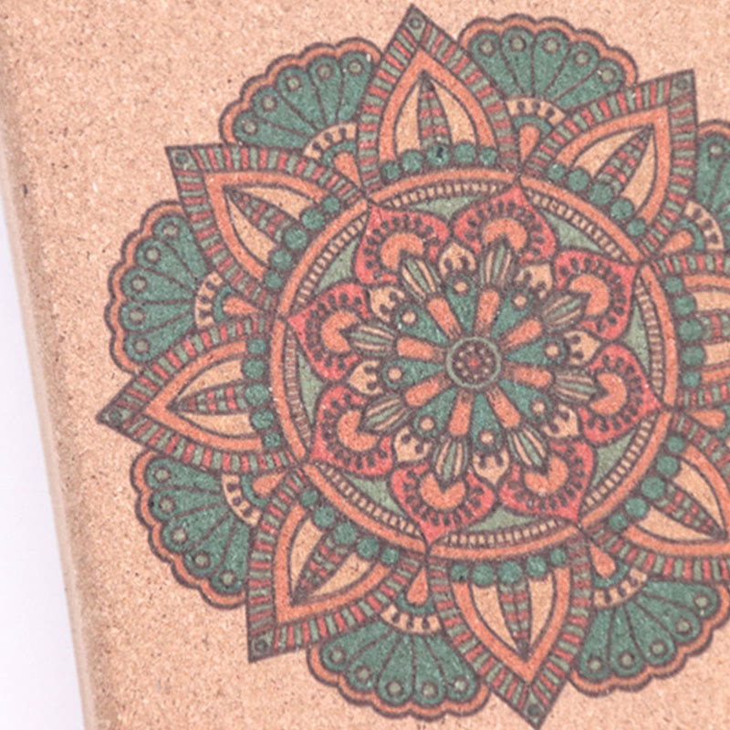 Buddha Stones Tibetan Mandala Mindful Yoga Cork Block Yoga Cork Block buddhastoneshop 16