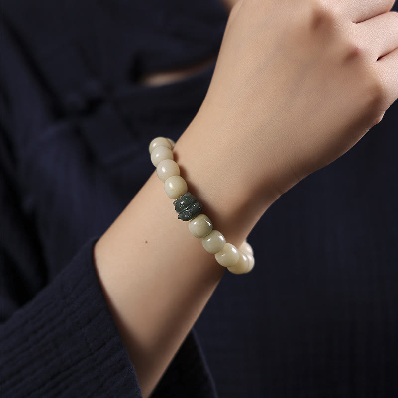 Buddha Stones Lucky Cat Bodhi Seed Cat Paw Peace Bracelet Bracelet BS 4